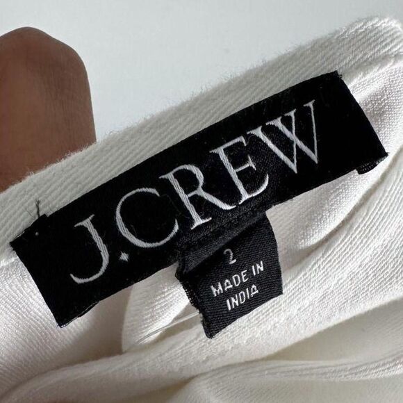 J.Crew Stretch Twill Corset Midi Dress in White - Picture 4 of 8